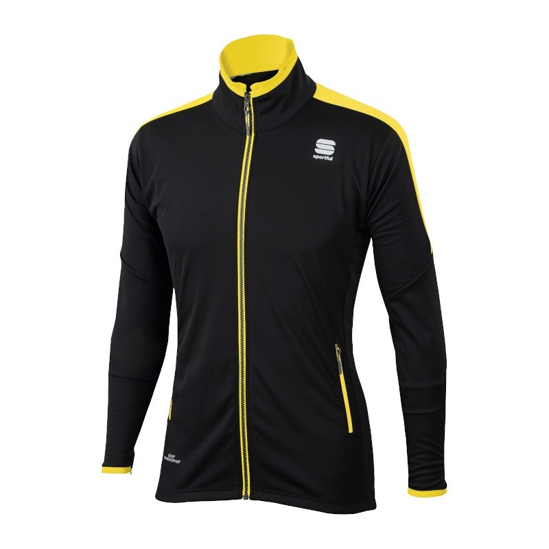Oppvarming jakke Sportful Squadra WS Jacket svart-gul Oppvarming jakke Sportful Squadra WS Jacket svart-gul